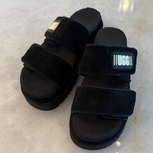 UGG women’s  Black Velcro Slide Sandals - Picture 1 of 4